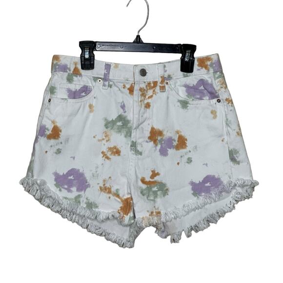 Wild Fable white orange purple tie dye fringe highest rise shorts size 4 - Picture 1 of 8